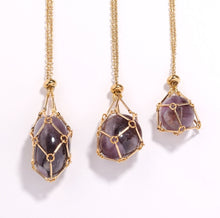 Crystal pouch necklace